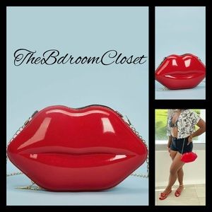 Juicy Red Luscious Lips Purse Crossbody Novelty Bag NEW!!